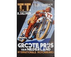 TT Assen Motor GP Racing Metalen Wandbord, Maat:20x30 cm Sport-Racing-MotoGP-Voetbal-F1-Werkplaats-Garage-Classic Cars-Man Cave-Wandbord Mancave-Kroeg decoratie-Tekstbord-Metalen wanddecoratie