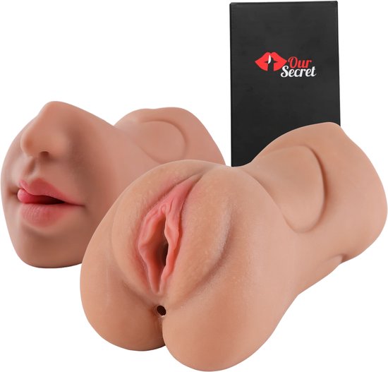 OurSecret® Sofia - 3-in-1 Pocket Pussy - Masturbator voor Man - Sex Toys voor Mannen - Mond, Vagina & Anus - Kunstvagina