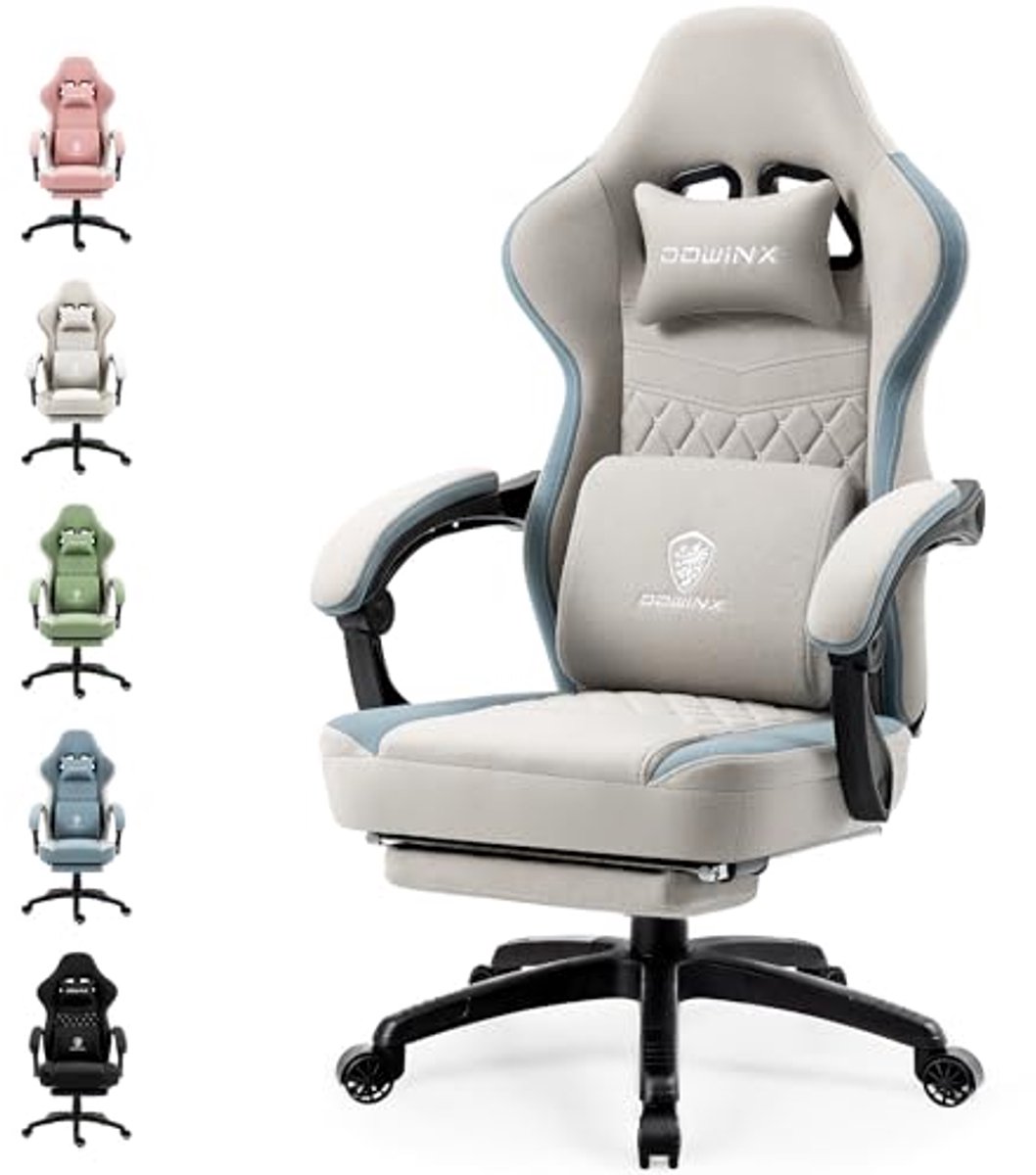 Ergonomische Gamingstoel met Massage en Voetensteun - Belastbaar tot 150 kg