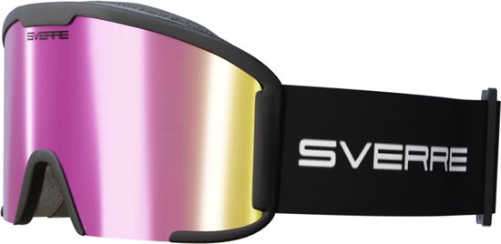 Sverre Sports skibril met roze verwisselbare lens + GRATIS slecht weer lens - Anti-condens - Voor heren en dames - Inclusief harde beschermcase - 100% UV bescherming