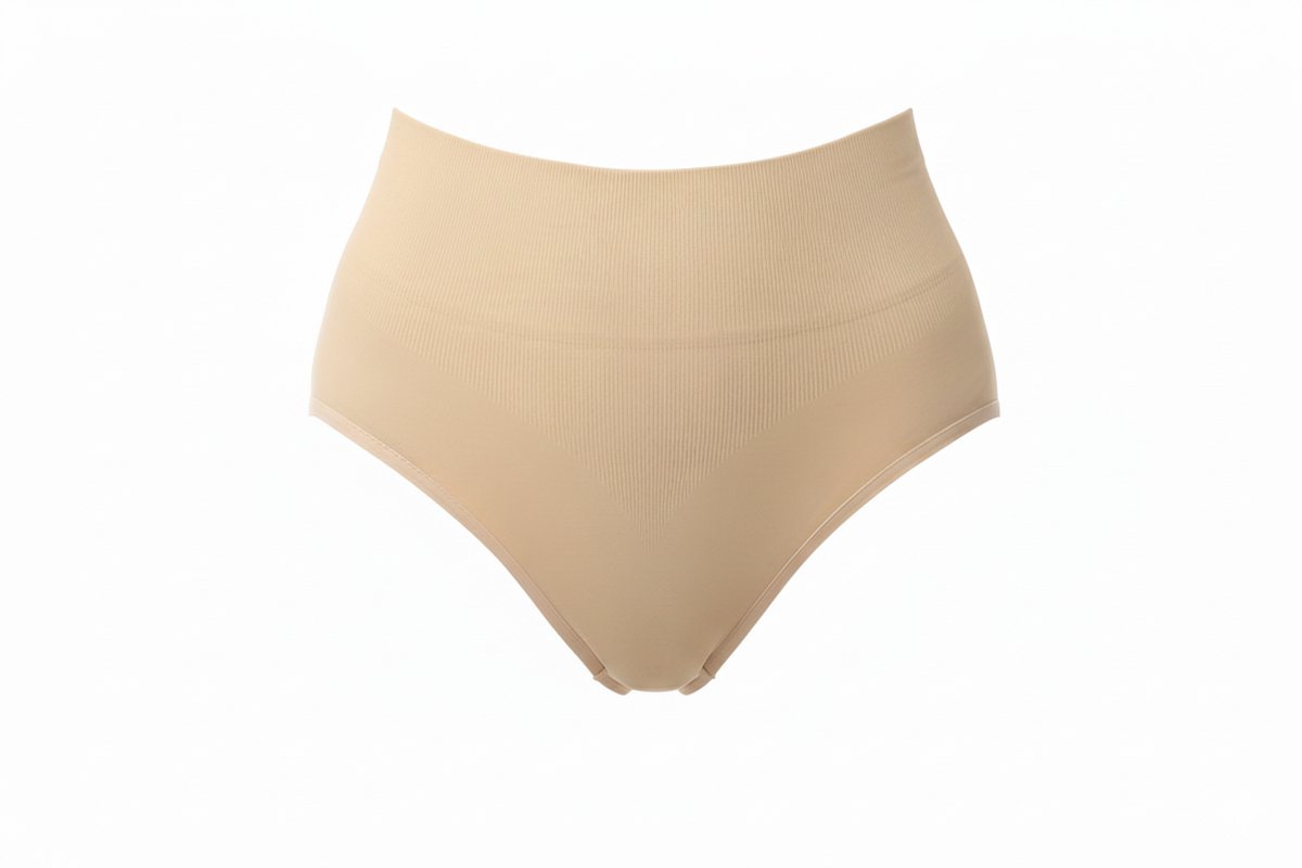 TAFUER Corrigerende Hoge Taille Slip - Naadloze Shapewear voor Buik & Taille - Comfortabel High Waist Ondergoed - Beige - XXL/3XL