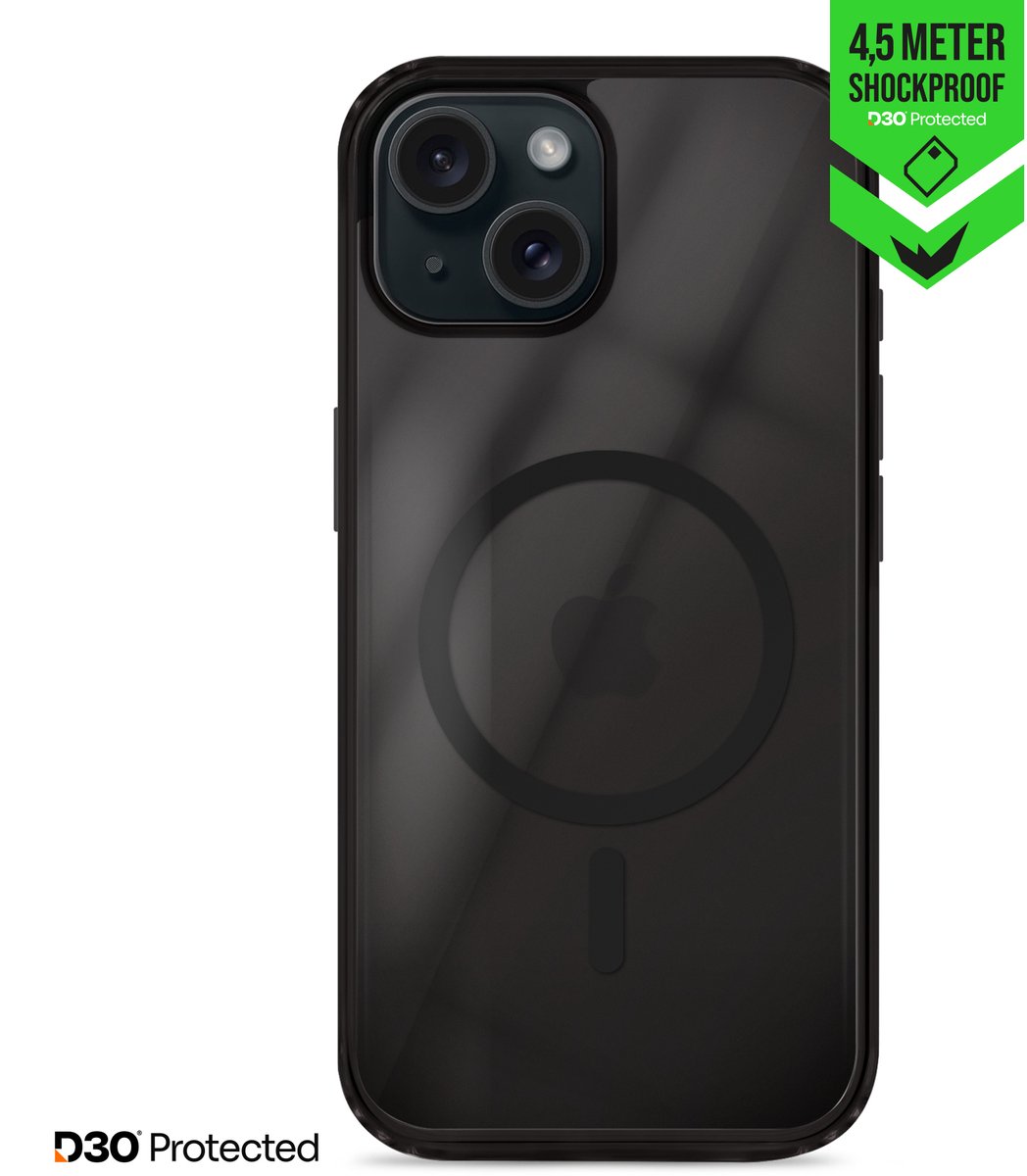 Striker Hoesje geschikt voor Apple iPhone 15 MagSafe Telefoonhoesje Hardcase | Striker X-Core Xtreme Impact Backcover Shockproof | Geschikt voor MagSafe | Geschikt voor Draadloos Opladen met Magnetische Ring | Geschikt voor MagSafe Case - Zwart