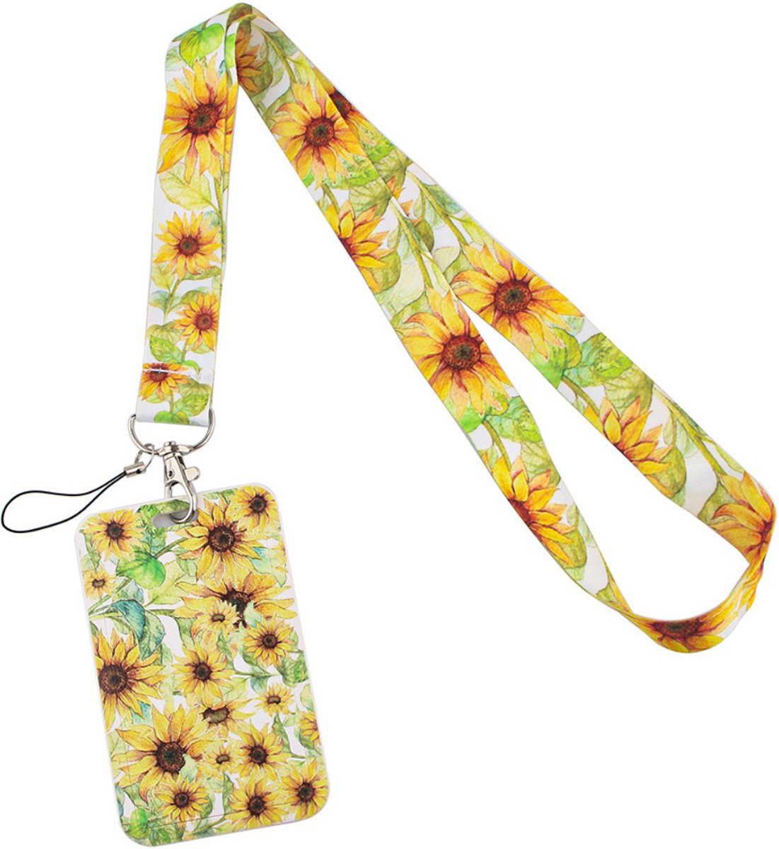Travel Cords - Keycord met Pashouder Zonnebloemen - Handig gebruik