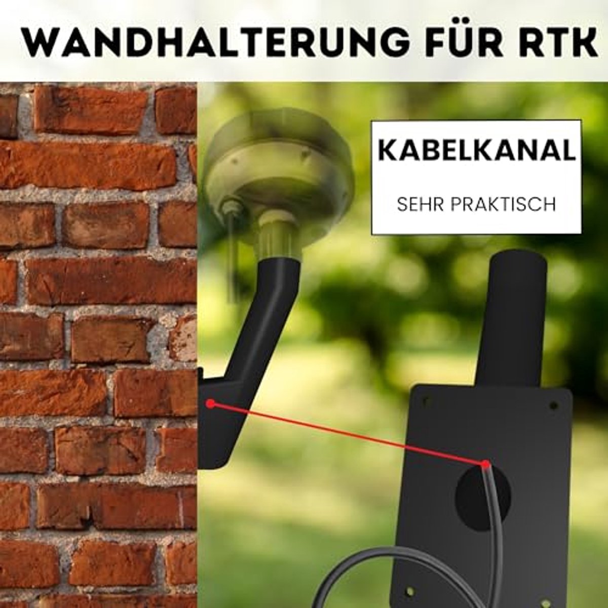 Afbeelding 3 van Wandhouder voor RTK-antenne, compatibel met grasmaaier robot