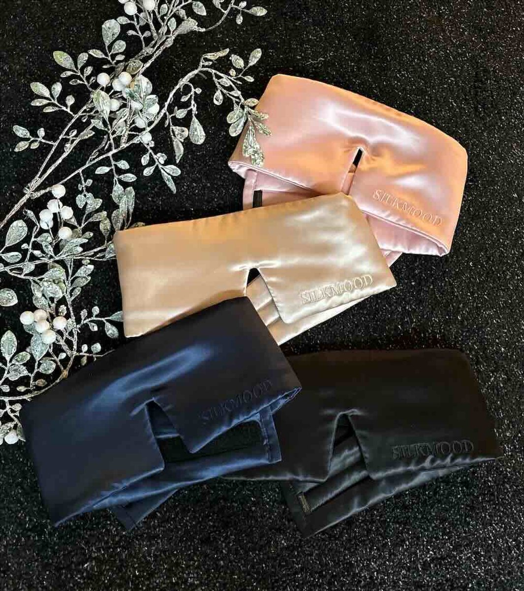 Silkmood Luxe Zijden Slaapmasker – Verduisterend Oogmasker met 100% Zijdevulling – Voor Dames en Heren