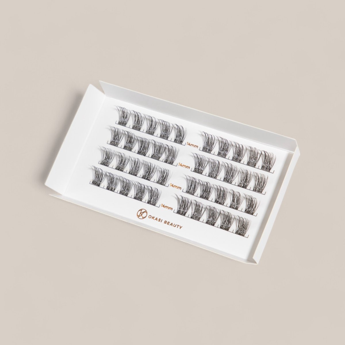 Okasi Beauty - Flawless - Premium Natural Lashes - 4 wimpersets per verpakking - 14 mm Lengte Lang - 40-cluster DIY wimperextensions - Ultradunne transparante wimperband