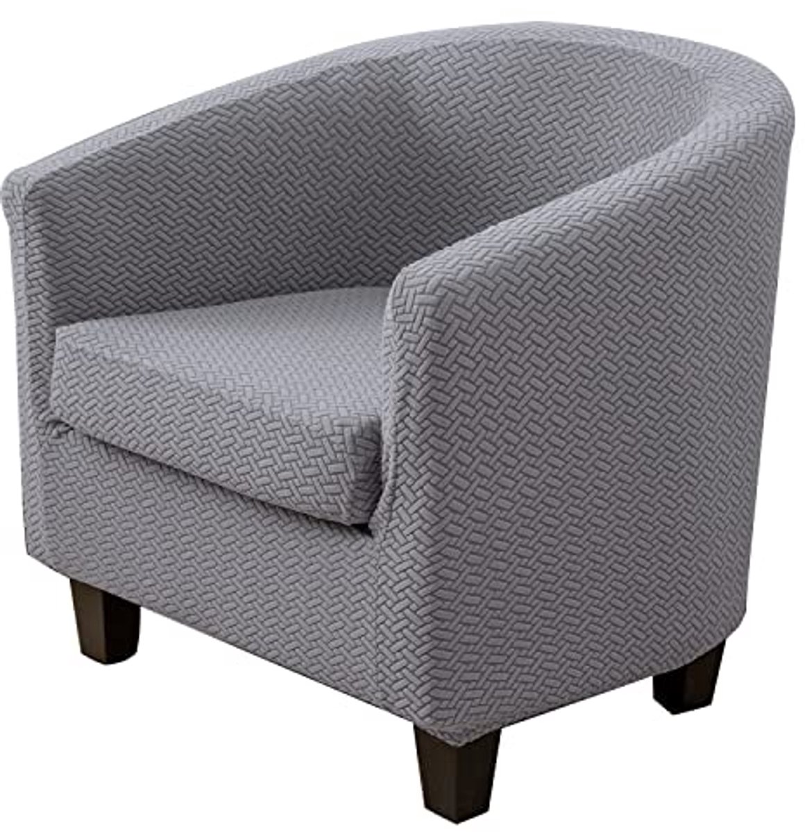 Image of 2 stuks badstoelhoezen voor fauteuils - stretch kuipstoelhoezen in lichtgrijs