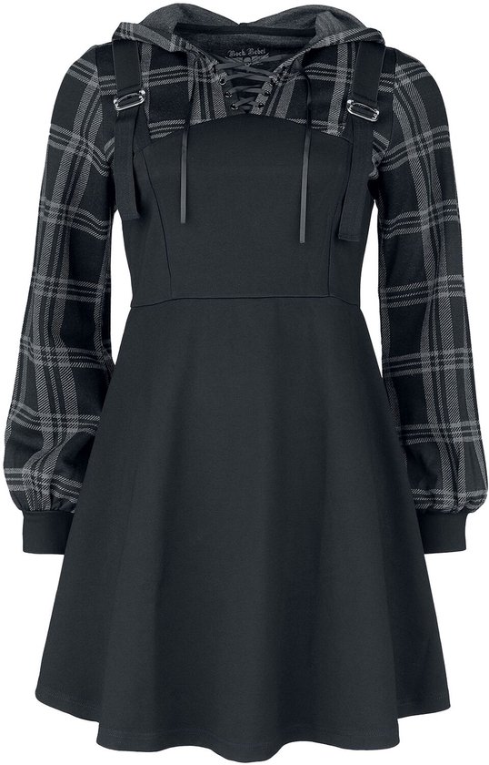 Rock Rebel By EMP Confezione Doppia Gonne Nere Donna - Una Basic E Una Con Teschi - Cotone Ed Elastan