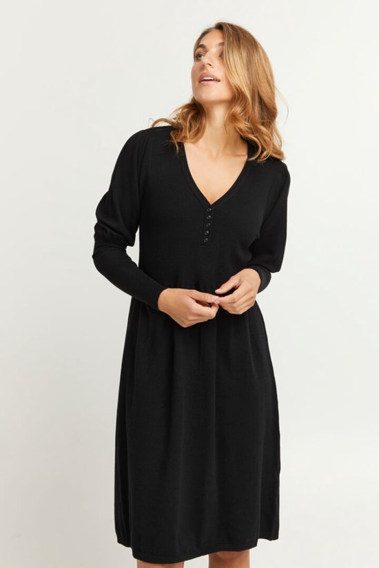 Pull en maille française Frbine DR1, robe taille S, couleur Zwart