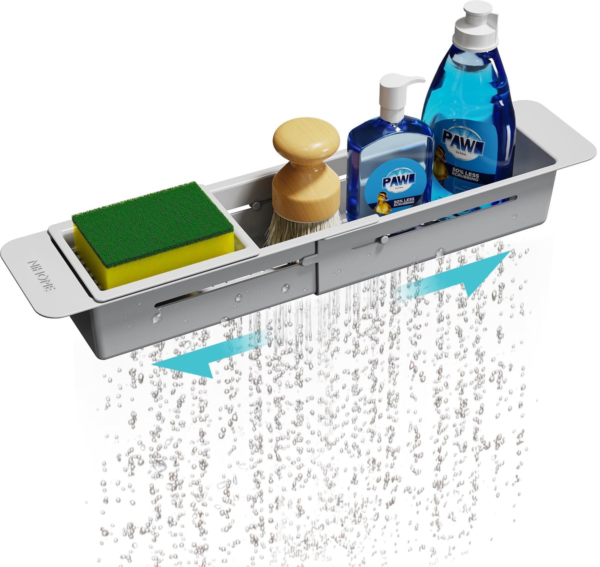 Azomor® Uittrekbare keukenorganiser met verstelbare plank en afvoergaten