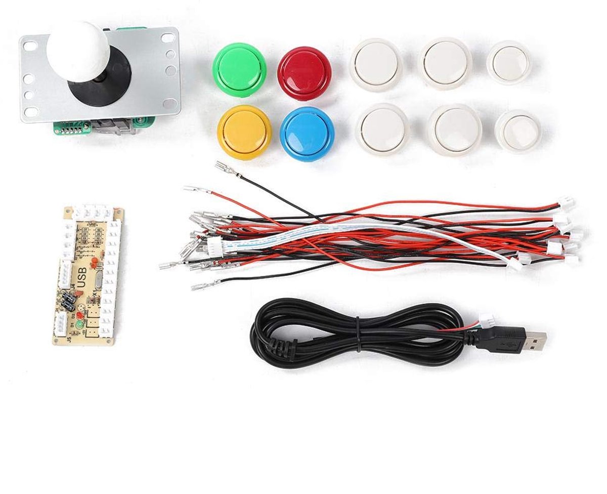 DIY Arcade Game Buttons Combat Joystick, Replacement Fighting Stick Fighter Joystick Rocker Kit Controller for Rapsberry PI PC