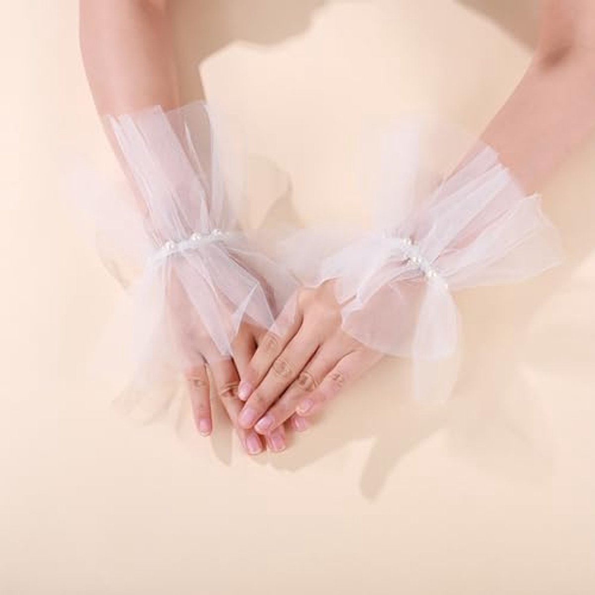 CHENGZI Lolita Kant Manchetten Gothic Kant Mesh Stretch Polsmanchetten Valse Mouwen Polsboeien 1 paar