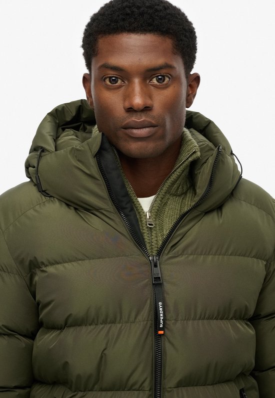 Arctic Seven Heren Winterjas (S-3XL) - afneembare capuchon, waterafstotend, winddicht, lange gewatteerde jas, warme jas voor mannen - AS-424, Donkerblauw, XL