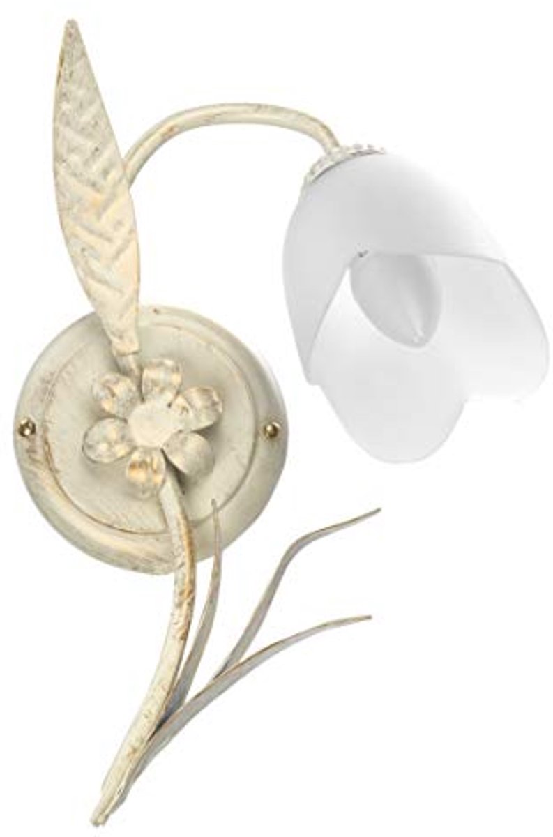 Wandlamp met dubbele lamp in ivoor kleur