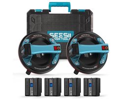 Elektrische Vacuüm Zuignappen voor Glas - Set van 2, 200 mm, LCD-Display, Max. Belastbaarheid 270 kg