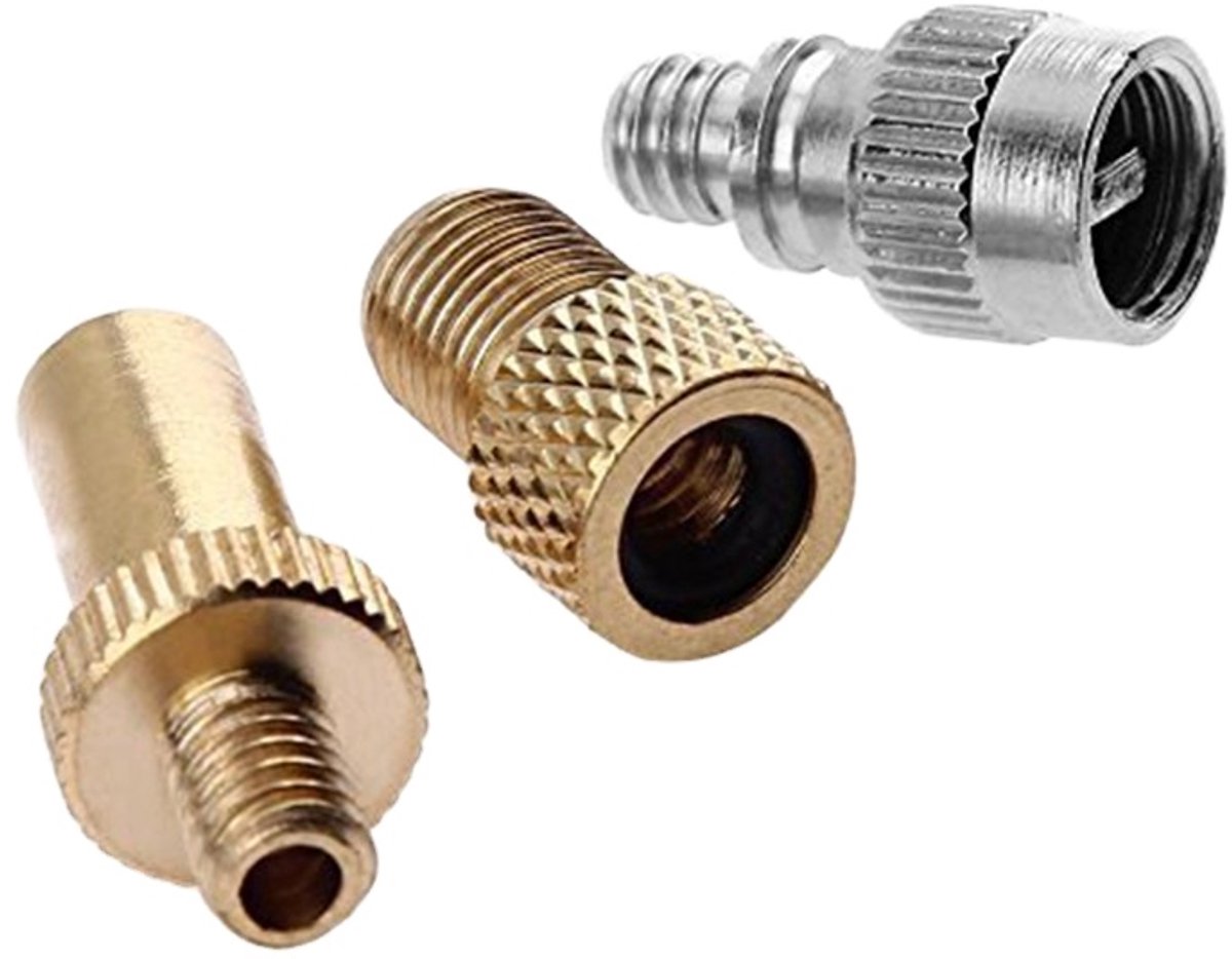 Jonyx - Fietsventielen set - 3 stuks - Verloopnippels - Ventieladapters - Geschikt voor Frans ventiel en autoventiel - Fietsaccessoires
