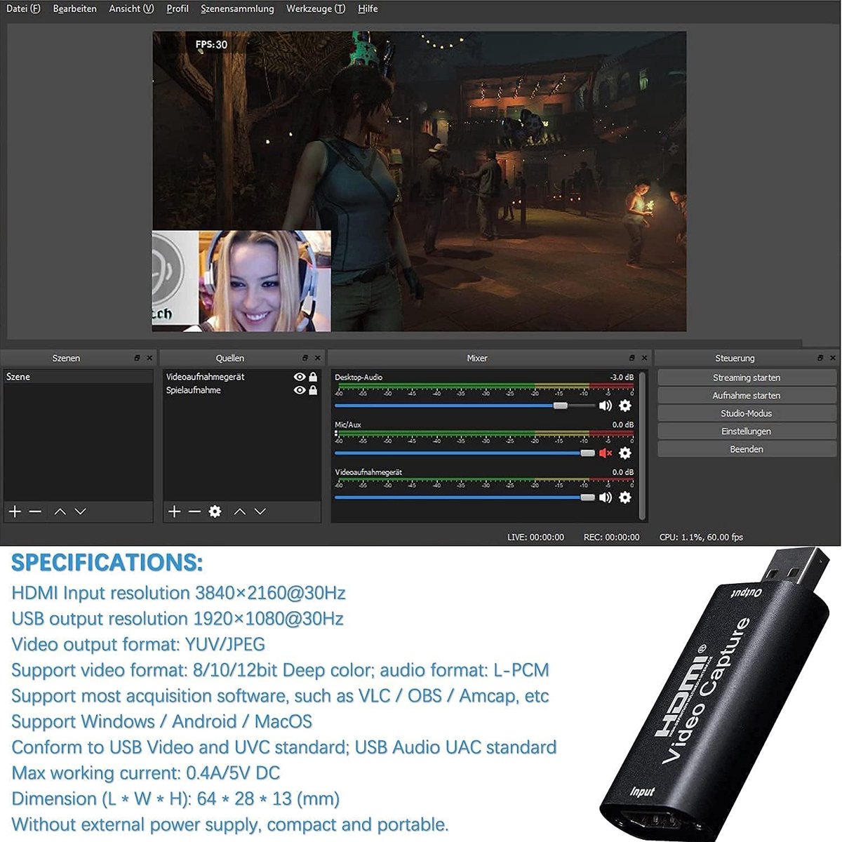 HDMI - USB Video Capture Card thumbnail 4