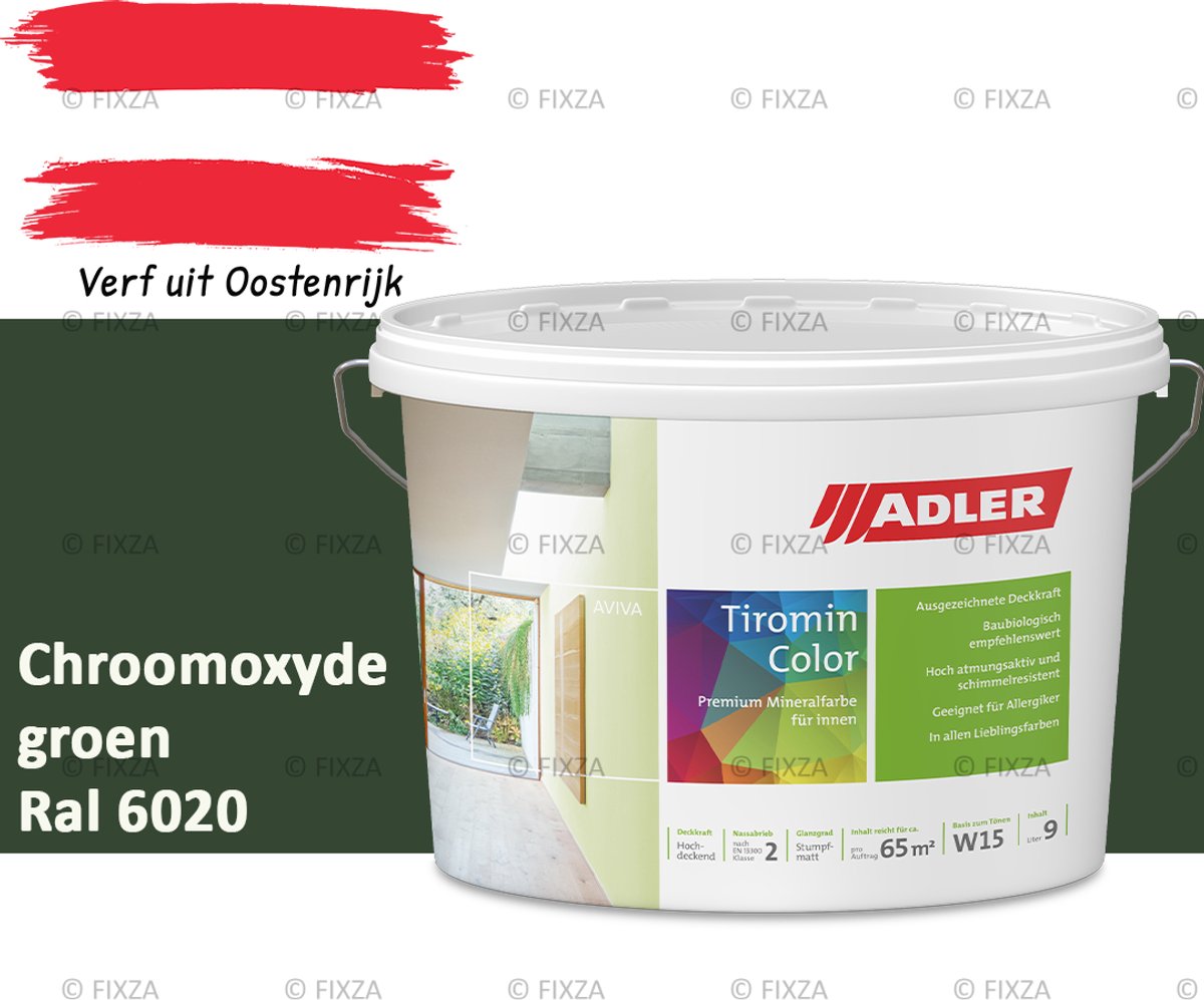 ADLER Aviva Tiromin-Color Silicaat Muurverf Binnen – 3 Liter – RAL 6020 Chroomoxyde groen, Hoogdekkende & Ademend – Ecologische Schimmelwerende Wandverf