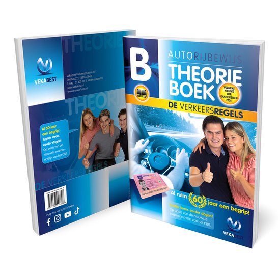 Theorieboek Rijbewijs B 2026 met 2500 Auto Theorie Oefenvragen - 1 Maand Onbeperkt Oefenen - VekaBest