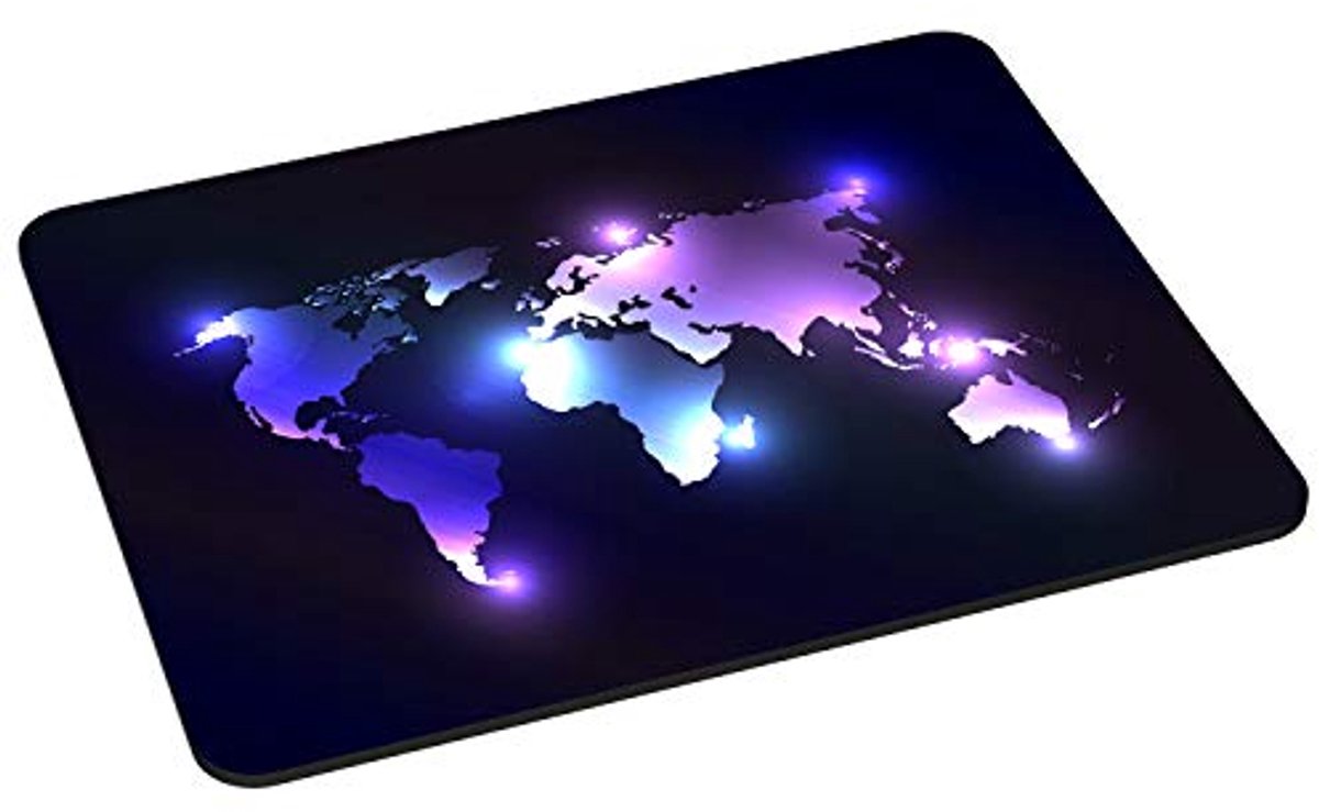 Gaming en Office muismat - 220 x 180 mm, genaaide randen, antislip onderkant