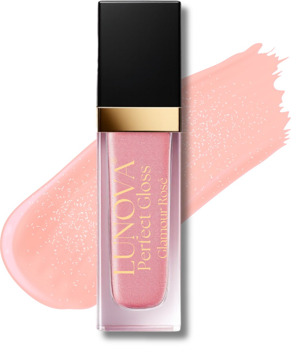 Lunova - Perfect Gloss – Lipgloss – Glamour Rosé is hele mooie zachte baby roze kleur - Zacht subtiel glittertje - Glitters voel je niet zitten op de lippen! - Prachtige glans & pure hydratie in 1 swipe!