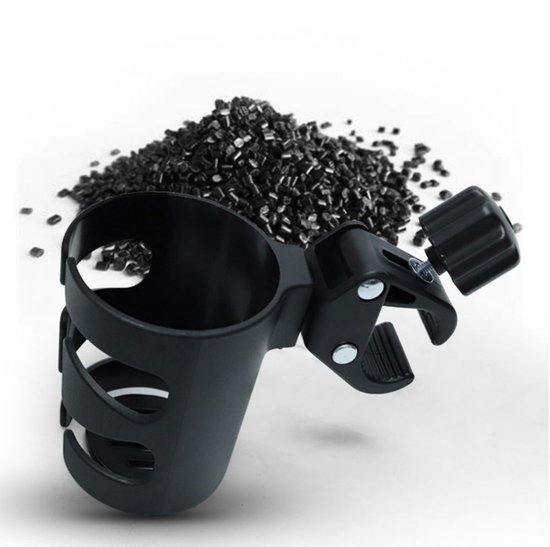 2 stuks - Draagbare bekerhouder voor buiten - Drankbekerhouder - Universele Bekerhouder - 360° Draaibare Flessenhouder voor Driewielers en Stepjes - Multifunctionele Drinkfles Houder - Zwart — afbeelding 2
