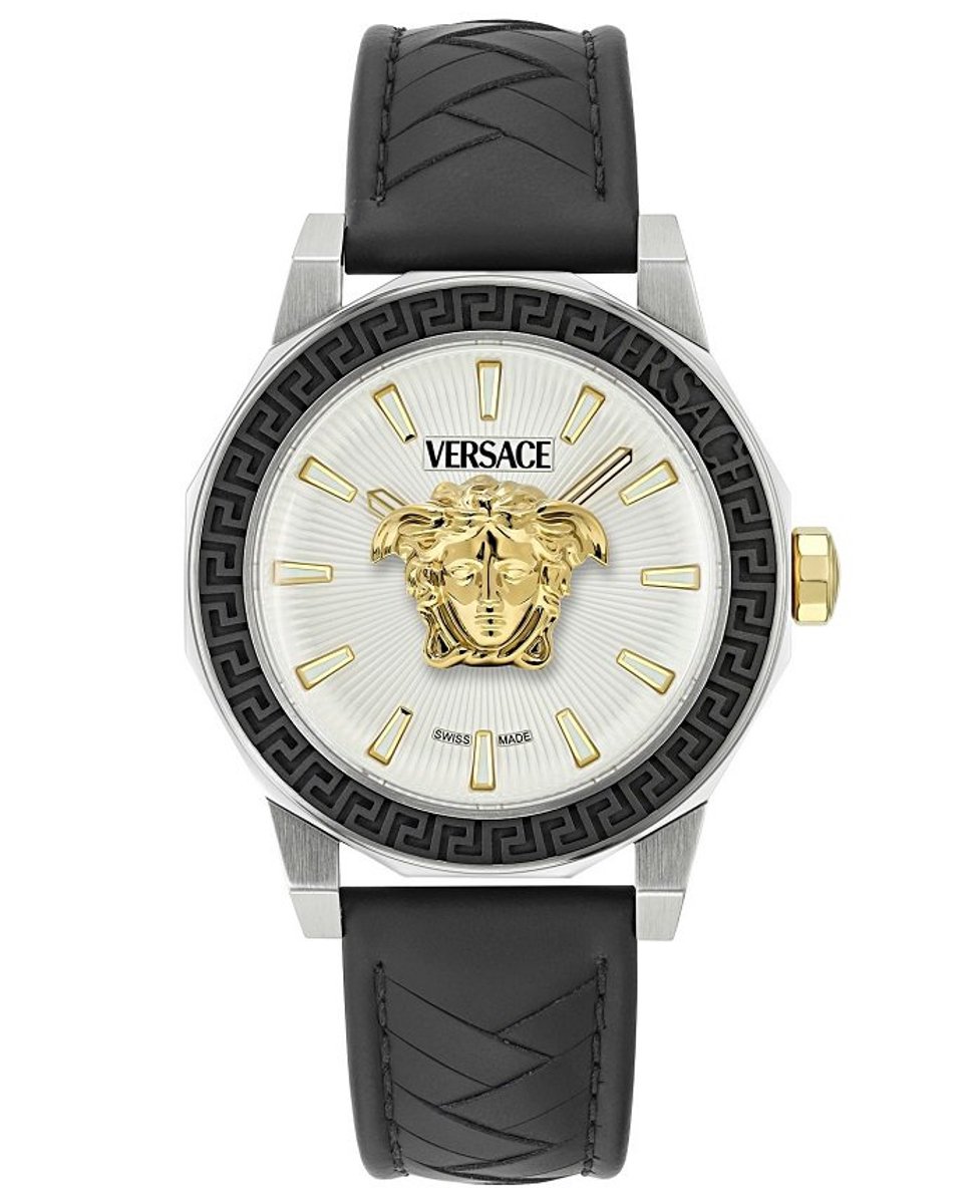 Versace Medusa Deco VE9I00124 Horloge - Leer - Zwart - Ø 43 mm