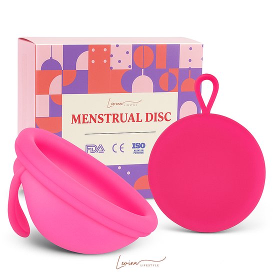 Foto: Luxe herbruikbare menstruatie disc met hoesje menstruatiedisc menstruatiedisk menstruatie ziggy cup disk menstrueren zero waste roze maat l