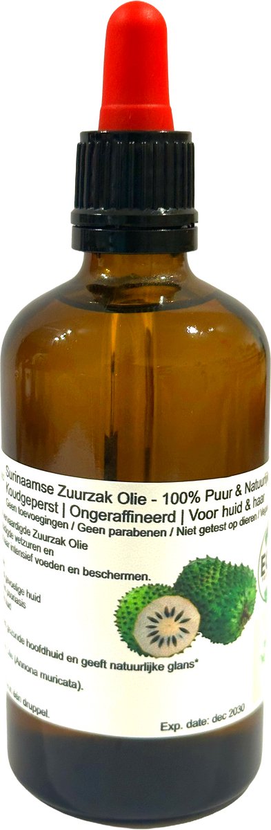 Surinaamse Zuurzak Olie 100 ML - Koudgeperst & Onbewerkt