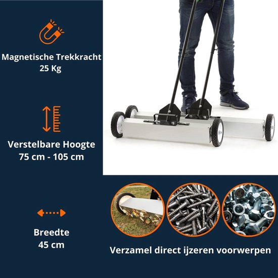 Magnetar Magneetbezem - Magnetische veegmachine - Metalen opvegen - RVS - Binnen en Buiten van Magnetar — afbeelding 4