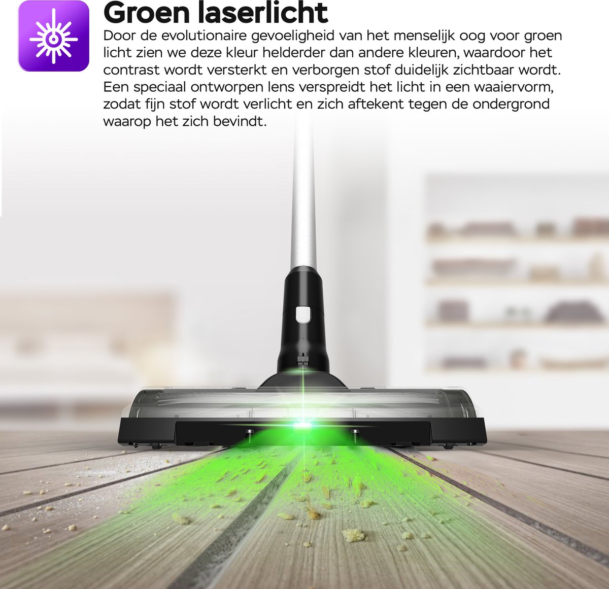 TurboTronic AIV6 Steelstofzuiger met kruimeldief zonder zak - Draadloos - Hoge zuigkracht - HEPA - lichtgewicht - 2 Snelheden - Geschikt voor harde en zachte vloeren - Zwart-Wit – foto 7