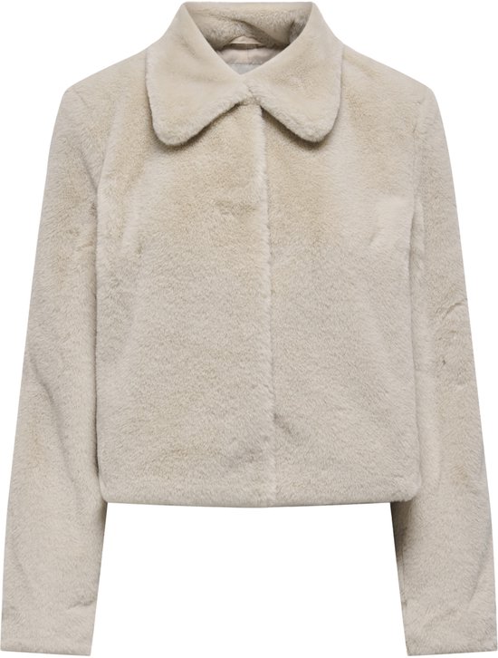 Jacqueline de Yong Jas Jdymacy Life Faux Fur Jacket Otw No 15353994 Moonbeam Dames Maat - XS