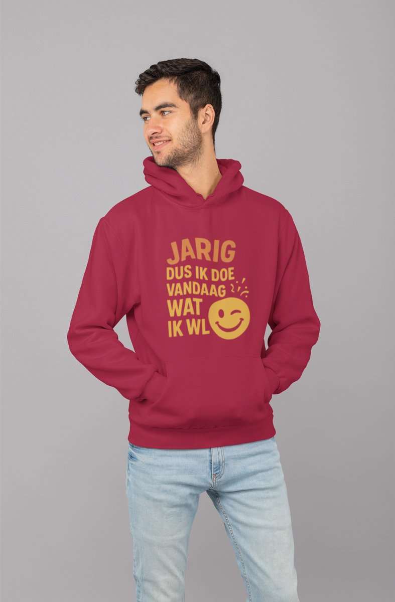Doe Wat Ik Wil - Verjaardag Hoodie Rood - Grappig Hoodie - Maat XL - Verjaardag Cadeau Mannen - Limited Edition