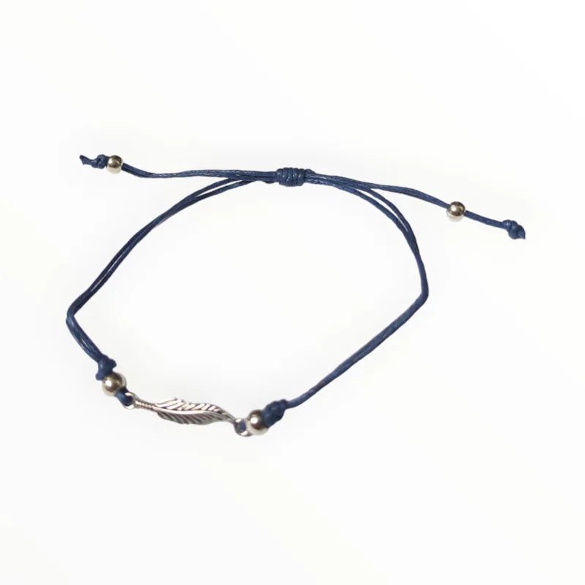 Aramat Jewels -Verstelbare veertjes armbanden - donkerblauw - one size