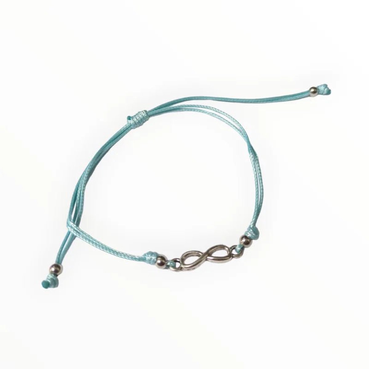 Aramat Jewels | Armbanden | Infinity touw Armband oneindig symbool | Licht Blauw | |2mm | Metaal | Kinderen, Volwassenen | Verkleurd niet