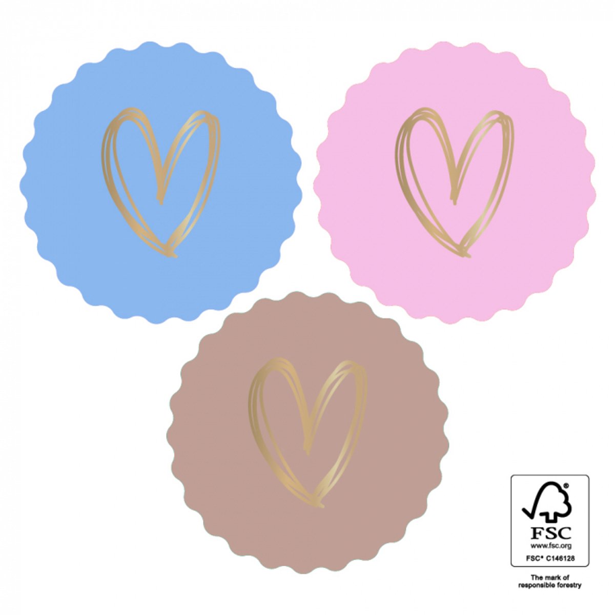House Of Products - Stickers - Cadeauversiering - Sluitsticker- Hart Goud - Pink - 24 stuks - ø 55 mm