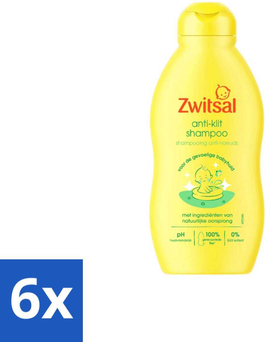 Image of 6 x Zwitsal - Anti-Klit Shampoo - Zachte Ontwarring - 200 ml - Baby Shampoo - Anti-klit Shampoo - Zwitsal Shampoo - Babyhaar - Zachte Shampoo