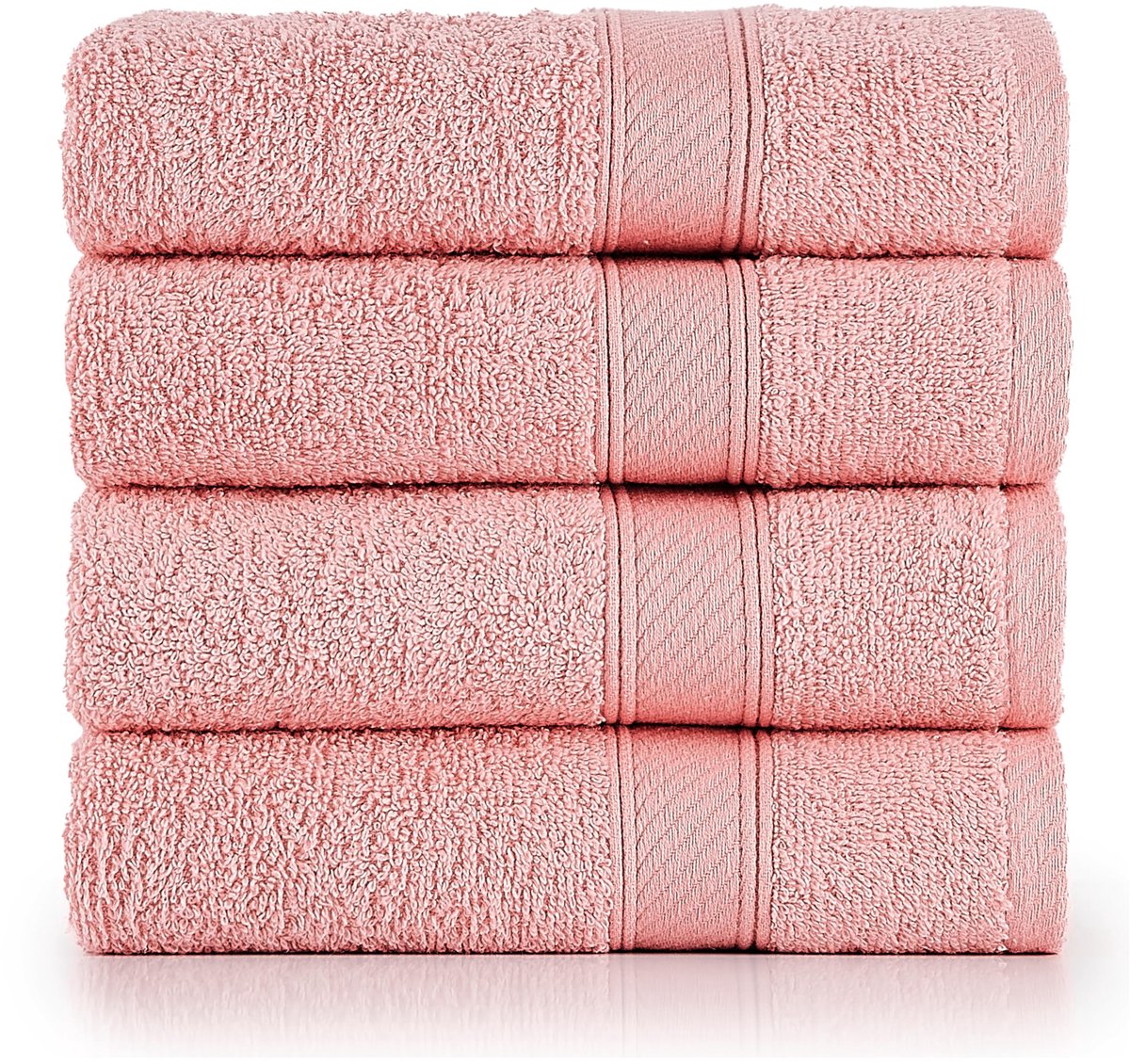 Azomor® Roze katoenen handdoekenset van vier stuks met hoog absorptievermogen