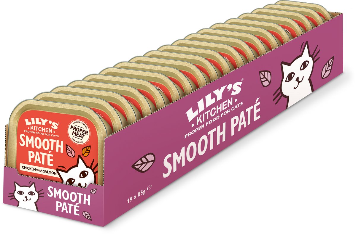 Lily's Kitchen - Kattenvoer Natvoer - Paté met Zalm en Kip - 19 x 85 g