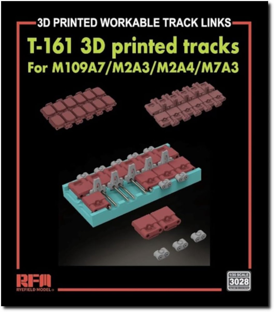 Image of 1/35 M109A7/M2A3/M2A4/M7A3 T161 Beweegbare Schoenriemen Set voor Kunststof Modellen
