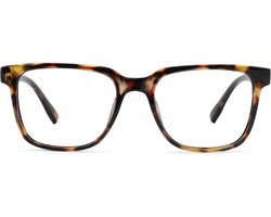 VERTEBRIL Cubo - Sterkte -0.50 – Kleur Hub Havanna - GEEN leesbril - Unisex bril voor veraf - Lichtgewicht montuur – Rechthoekige pasvorm - Hoogwaardig MIN glas - Myopie/bijziendheid - Inclusief etui en doekje