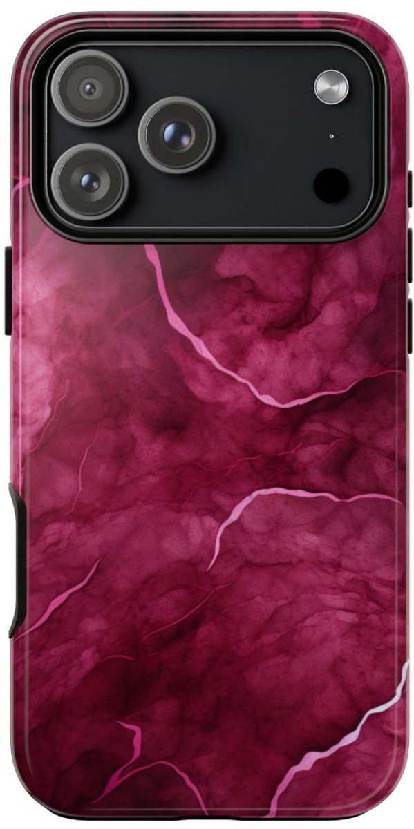 Abstracte Bourgondische Marmerstructuur – Telefoonhoesje Geschikt voor iPhone 17 Pro Max