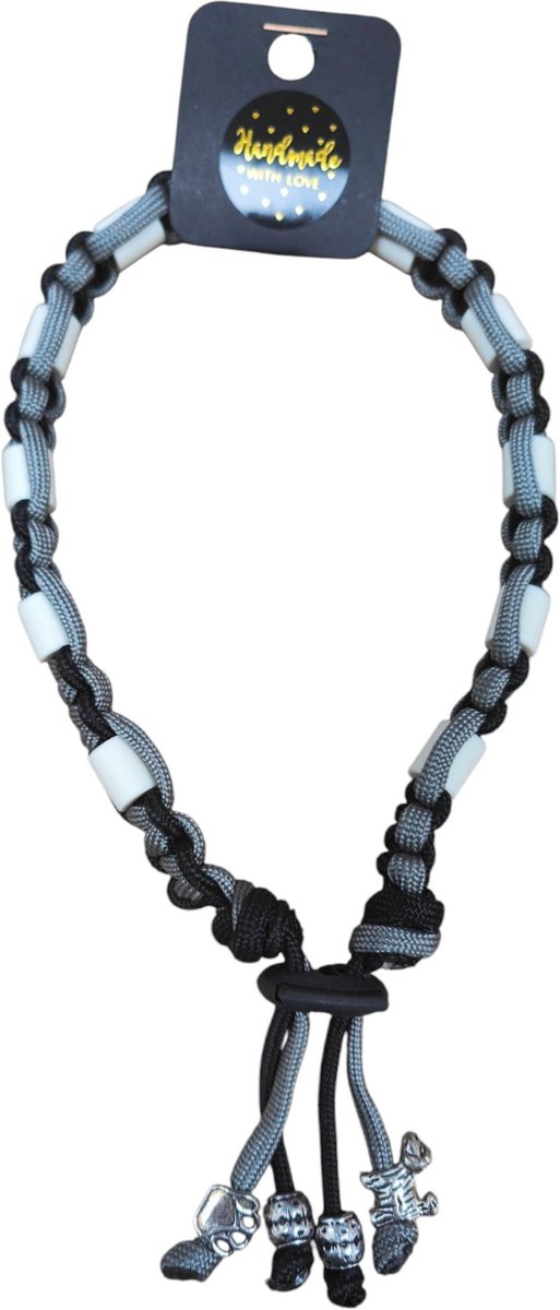 Anti-vlooien en tekenband grijs/zwart nekomtrek 50 cm