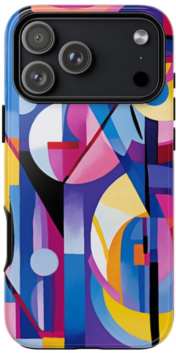 Kleurrijk Abstract Geometrisch Ontwerp – Telefoonhoesje Geschikt voor iPhone 17 Pro Max