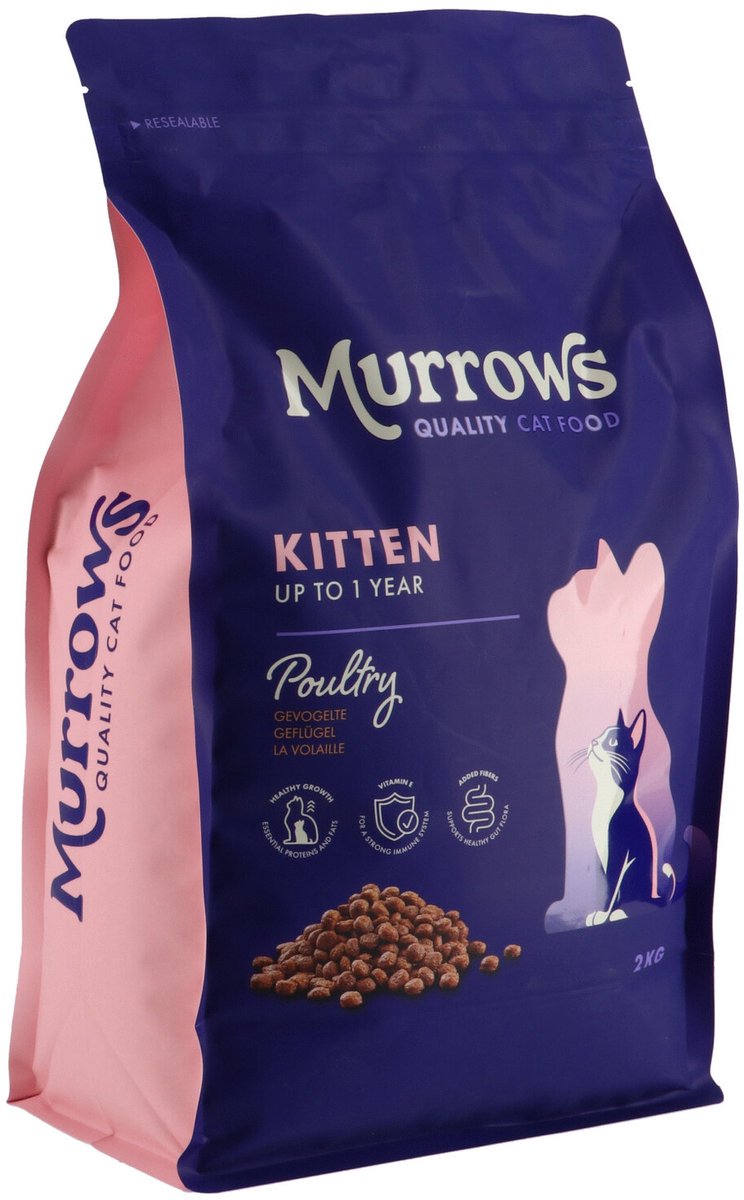 Murrows Murrows Kitten Gevogelte - Kattenvoer - 2 kg