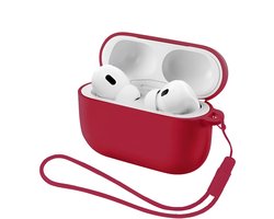 Studio Air® Airpods Hoesje Pro 3 Siliconen Case - Bordeaux Rood - Soepel Airpod Hoesje voor Airpods Pro 3 (2025)