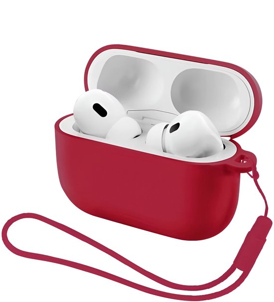 Studio Air® Airpods Hoesje Pro 3 Siliconen Case - Bordeaux Rood - Soepel Airpod Hoesje voor Airpods Pro 3 (2025)