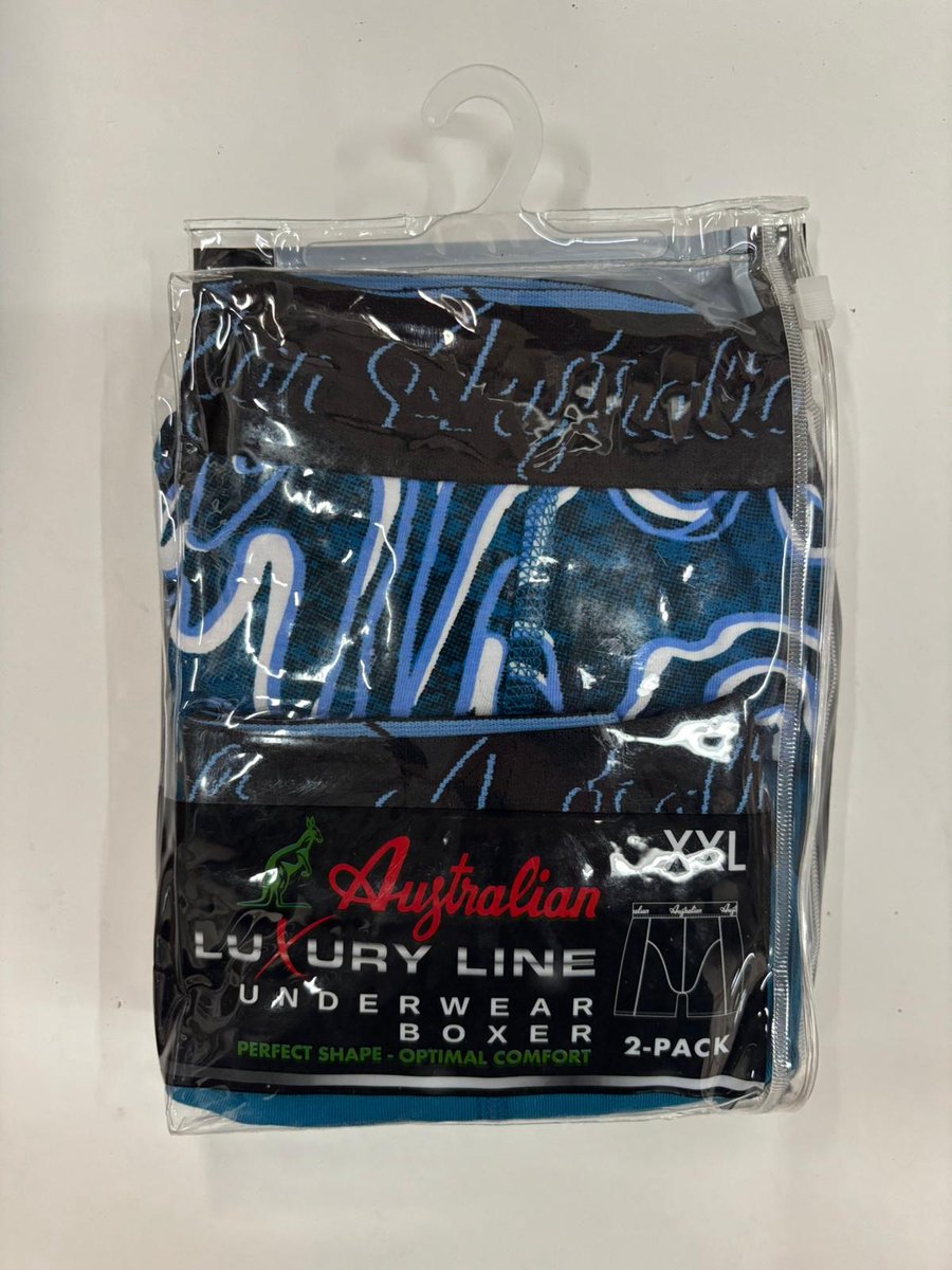 2 stuks Australian Boxershort- Blauw Wit-XL