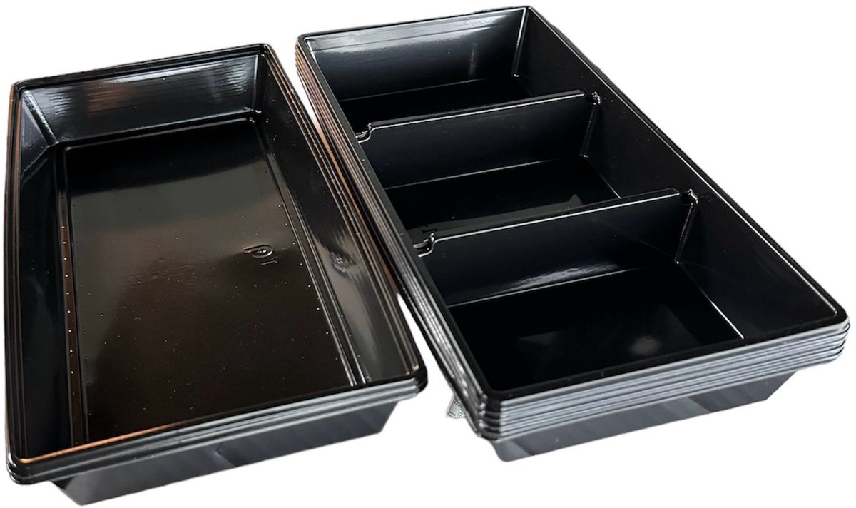 BorrelSjoelbak - Navulling - Zwarte Borrelbakjes - 4 x 3-vaks - 3 x 1-vaks