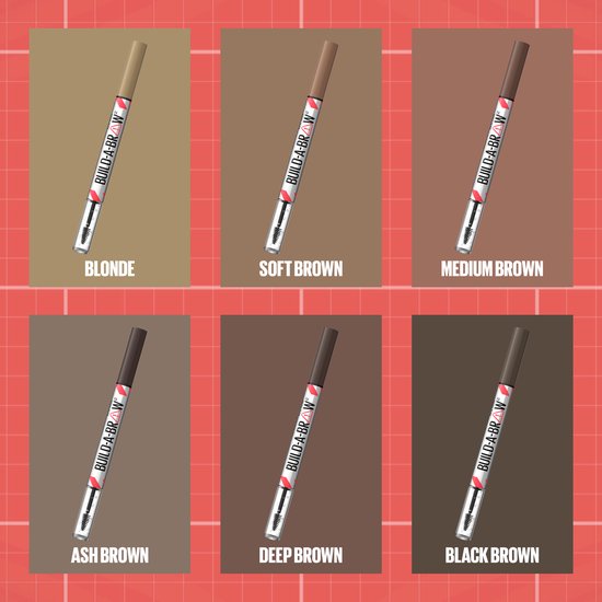 Maybelline - Build-a-Brow - Wenkbrauwpotlood/-gel - voor elk type wenkbrauw - creëert natuurlijke, vollere wenkbrauwen in slechts 2 stappen - Soft Brown